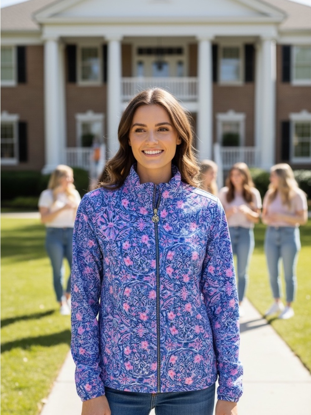 💙🩷Lilly Pulitzer Leona UPF 50+ Zip-Up Jacket| Takin It Easy Print|Size Small 🩷💙